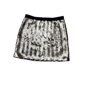 DKNY Gold Sequin Skirt Pull On Elastic Waist Lined Size M